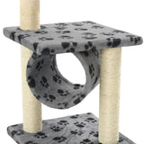Cat Tree with Sisal Scratching Posts 65 cm Grey Paw Print 170547