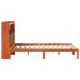 Bookcase Bed without Mattress Wax Brown 135x190 cm Double Solid Wood Pine 3321639