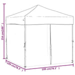 ZNTS Folding Party Tent with Sidewalls Taupe 2x2 m 93512