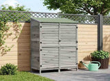 Garden Shed with Roof Grey 106 x 56 x 176.5 cm Solid Fir Wood 42033466