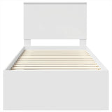 Bed Frame with Headboard White 90 x 200 cm Solid Pine Wood 3411055