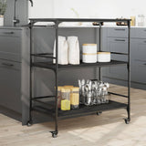 Kitchen Trolley Black 100.5x50x105 cm Engineered Wood 842331