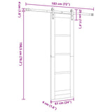 Sliding Door Natural and Black 61 x 198.5 cm Solid Pine Wood 3445395