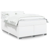 Box Spring Bed with Mattress White 140x190 cm Faux Leather 3286121