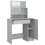 Dressing Table with LED Grey Sonoma 86.5x35x136 cm 820485