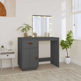 Dressing Table with LED Grey 95x50x133.5 cm Solid Wood Pine 820094