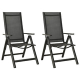 Garden Chair Set of 2 Black Aluminium, Textilene Standard 312188