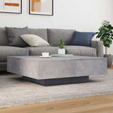 Coffee Table with LED Lights Concrete Grey 100x100x31 cm 836605