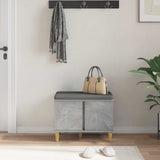 Hall Bench with Cushion with Door Concrete Grey 60 x 38 x 46 cm 891523