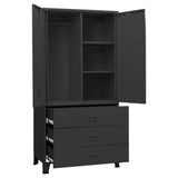 Industrial Wardrobe Black 90x50x180 cm Metal 339613