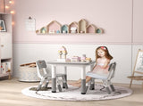 Height Adjustable Toddler Table and Chair Set, 3 Pcs Children Activity Table w/ 2 Chairs, for T3398P347725