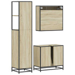 3 Piece Bathroom Furniture Set Sonoma Oak Engineered Wood 3301156
