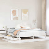 Bed Frame without Mattress White 180x200 cm Super King Solid Wood Pine 3301858