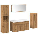 5 Piece Bathroom Furniture Set Artisan Oak Engineered Wood 3328598