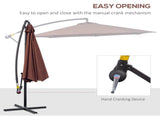 3m Hanging Umbrella Parasol-Coffee T3398P323918