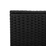 Garden Table Black PE Rattan, Powder-Coated Steel, Tempered Glass 365969