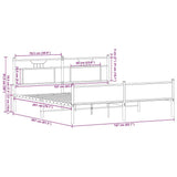 Metal Bed Frame without Mattress Smoked Oak 160x200 cm 3325113