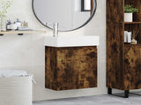 Bathroom Vanity Unit with Tap Smoked Oak 45.5 x 22.5 x 84 cm 889466
