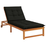 Sunlounger Cushion GEMERT 100% Polyester Black 190 x 80 x 9 cm 947434
