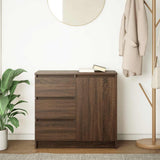 Sideboard with Drawer Brown Oak 71x35x65 cm Engineered Wood 861577