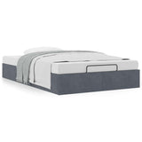 Ottoman Bed Frame No Mattress Dark Grey Double Velvet 3311001