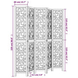 Room Divider 5 Panels Brown Solid Wood Paulownia 358872