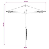 Garden Parasol 210 x 237 cm Solid Eucalyptus Wood Cream White 42041403
