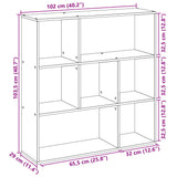 Room Divider Bookcase Old Wood 102x29x103.5 cm Engineered Wood 858055