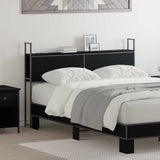 Storage Headboard with Charging Station Black oak 140 cm 859805
