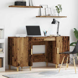 Desk with Shelf Old Wood 140 x 50 x 75 cm Engineered Wood 886234