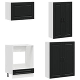 Kitchen Unit PORTO 8 pcs Black Engineered Wood 3438164