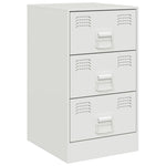 ZNTS Bedside Cabinet White 34.5x39x62 cm Steel 841785