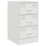 ZNTS Bedside Cabinet White 34.5x39x62 cm Steel 841785