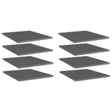 Bookshelf Boards 8 pcs High Gloss Grey 40x50x1.5 cm Engineered Wood 805201