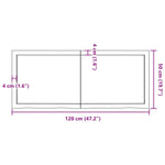 Bathroom Countertop Dark Brown 120x50x cm Treated Solid Wood 3156238
