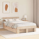 Bed Frame with Headboard Brown 140 x 190 cm Solid Pine Wood 3382280