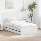 Bed Frame with Drawer White 90 x 190 cm Engineer Wood 3410749
