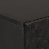 Highboard Black 60x33x100 cm Solid Wood Mango 356849