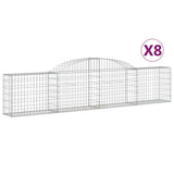 Arched Gabion Baskets 8 pcs 300x30x60/80 cm Galvanised Iron 3146491