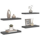Floating Wall Shelves 4 pcs High Gloss Grey 60x23.5x3.8 cm MDF 323792