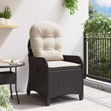 Recliner Chair with Cushion Black 56 x 66 x 95 cm Poly Rattan 42003418