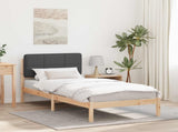 Bed Frame with Upholstered Headboard Dark Grey 100 x 200 cm 878000