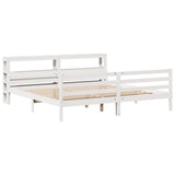 Bed Frame with Headboard without Mattress White 180x200 cm Super King 3305950