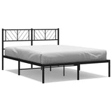 Metal Bed Frame without Mattress with Headboard Black 135x190cm 372178