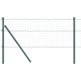Embedded Fence Post 7 pcs Green Powder-Coated Steel 42004190