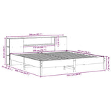 Bookcase Bed without Mattress White 200x200 cm Solid Wood Pine 3322820