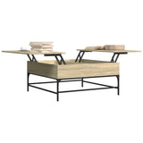 Coffee Table Sonoma Oak 95x95x45 cm Engineered Wood and Metal 3217065