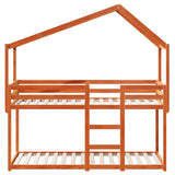 Bunk Bed without Mattress Wax Brown 75x190 cm Small Single Solid Wood Pine 3282051