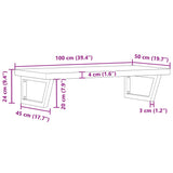 Basin Shelf Wall Mounted Steel and Solid Wood Beech 3302447