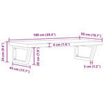 Basin Shelf Wall Mounted Steel and Solid Wood Beech 3302439